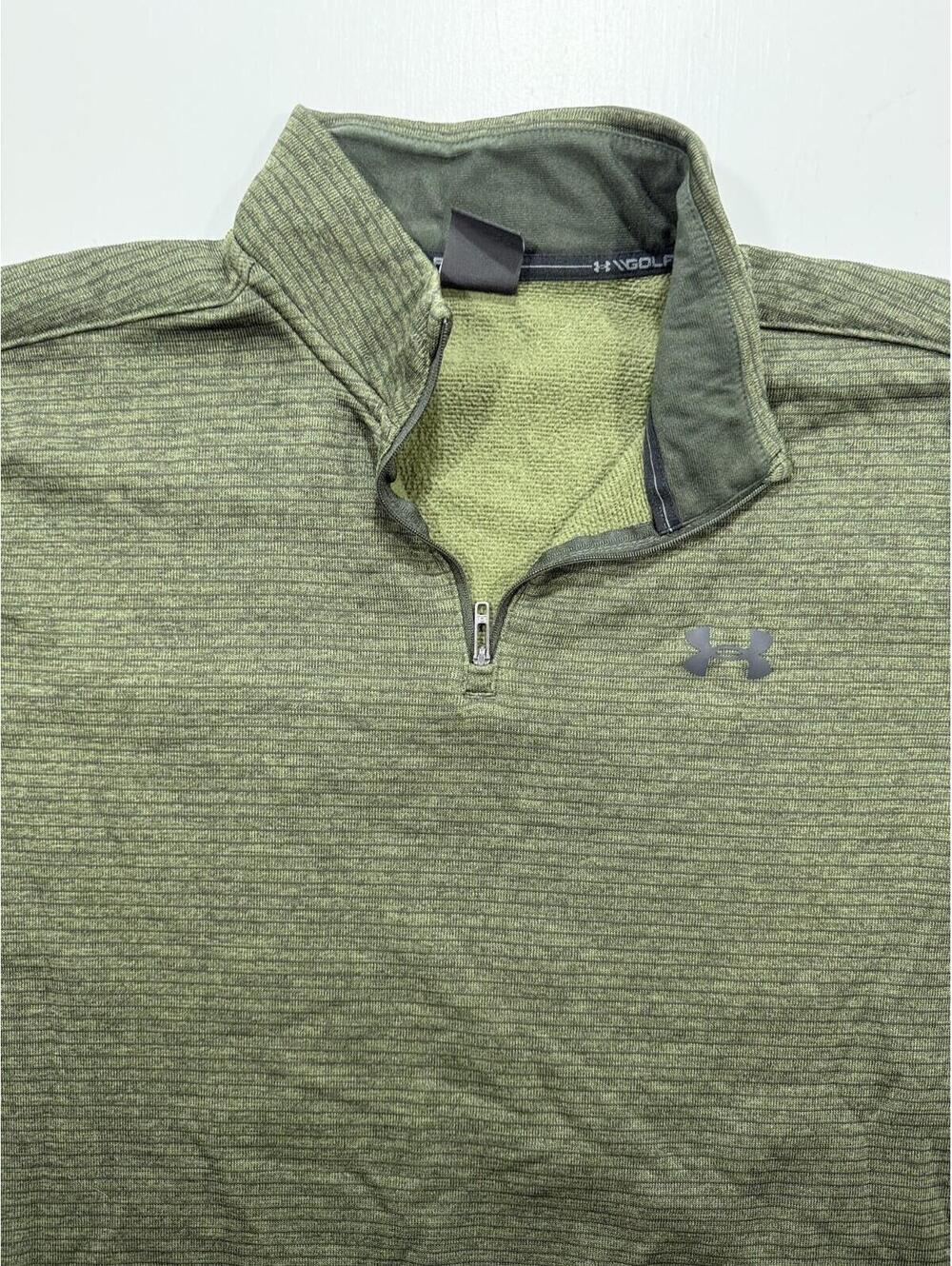 Under Armour Golf Storm Pullover Mens Large Green 1/4 Zip Sweater Fleece - Picture 5 of 11